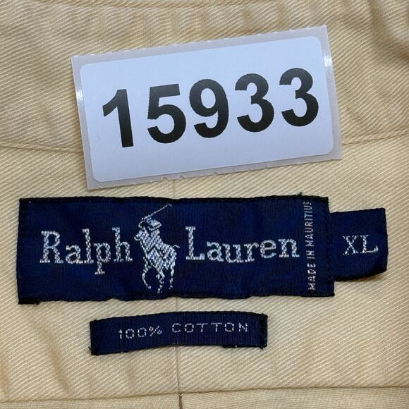 Ralph Lauren Shirt Mens XL Yellow Thicker Fabric Long Sleeve Button Down Preppy - Picture 9 of 9